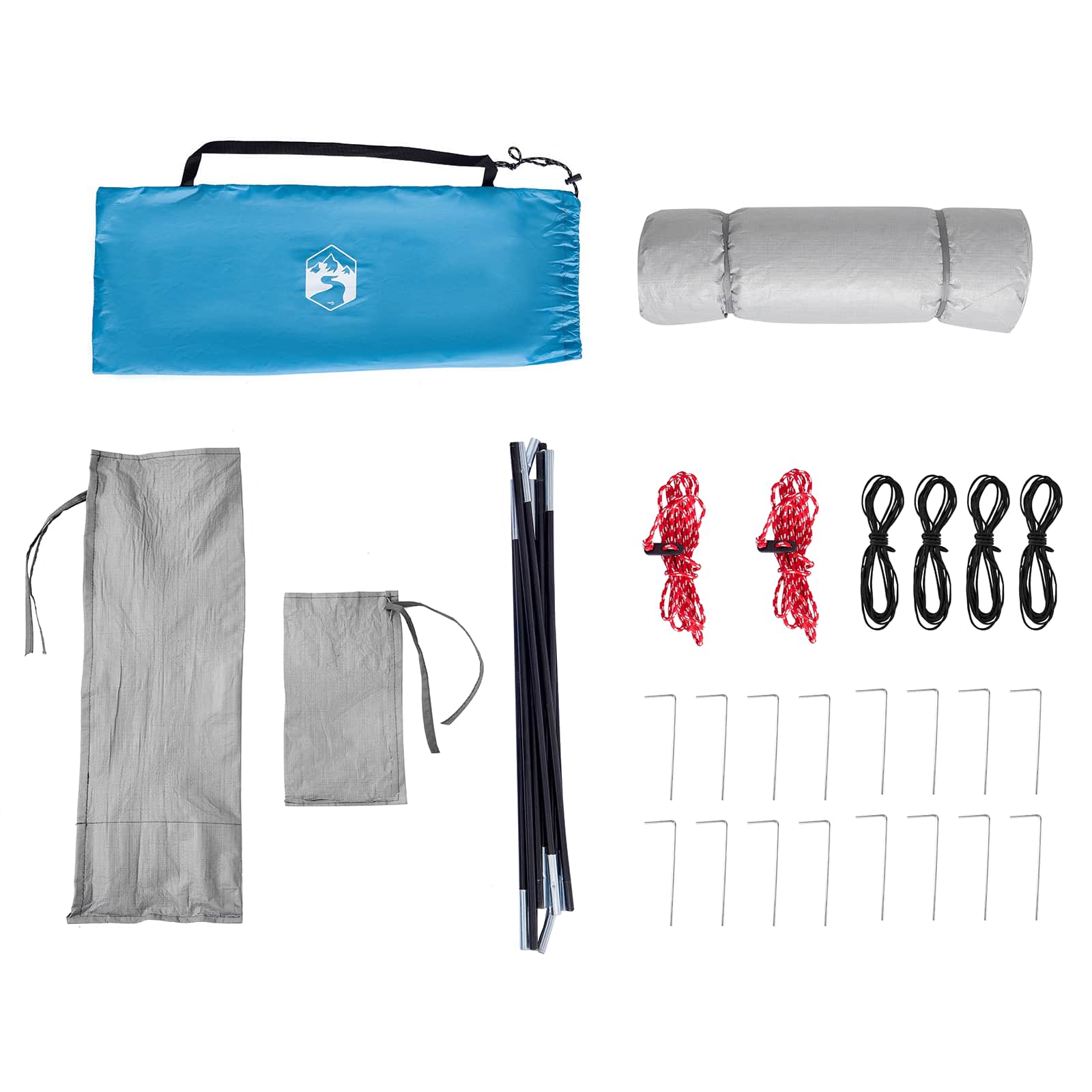 Camping Tent Set 2 st 4-persoons Blauw Taffeta en Stof