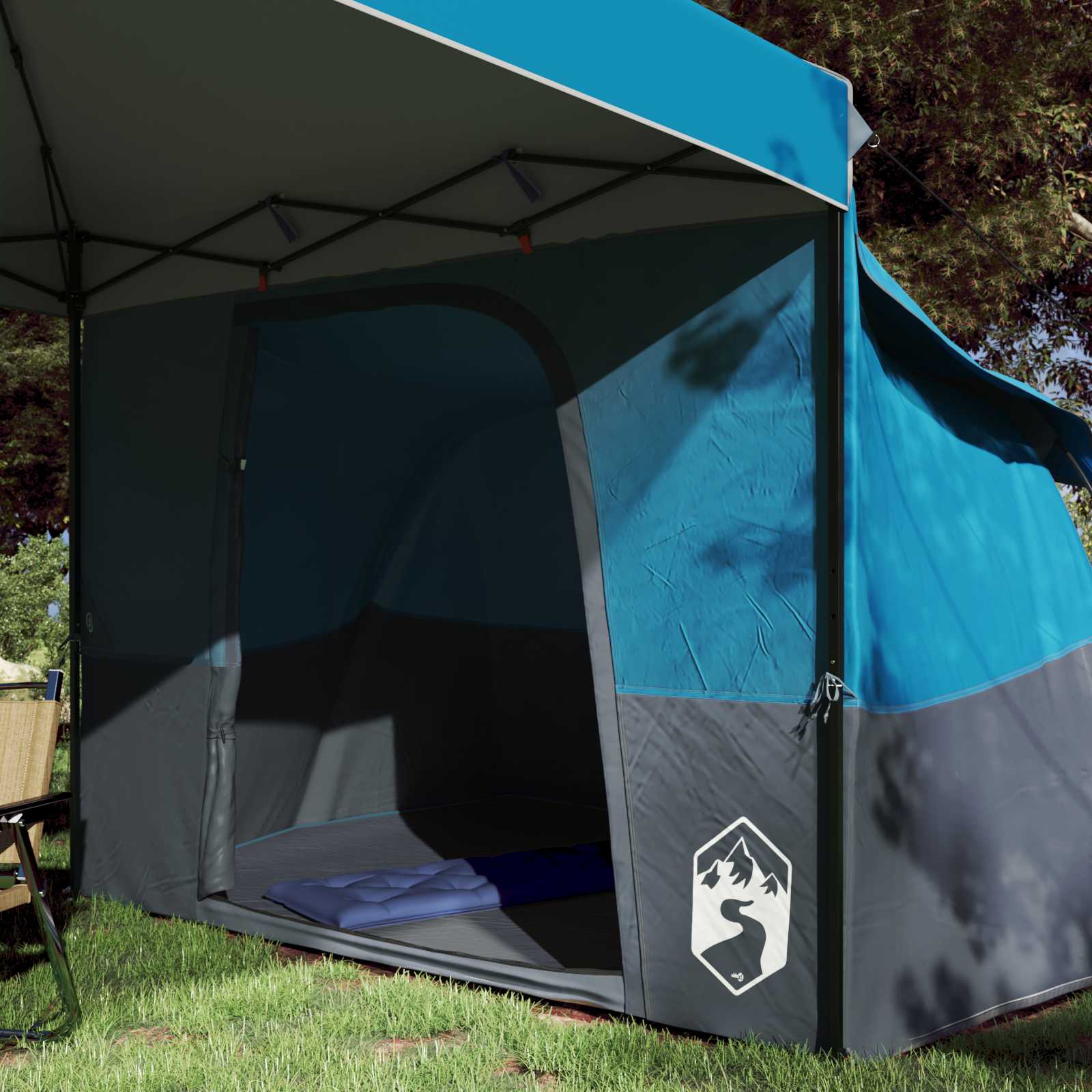 Camping Tent Set 2 st 4-persoons Blauw Taffeta en Stof