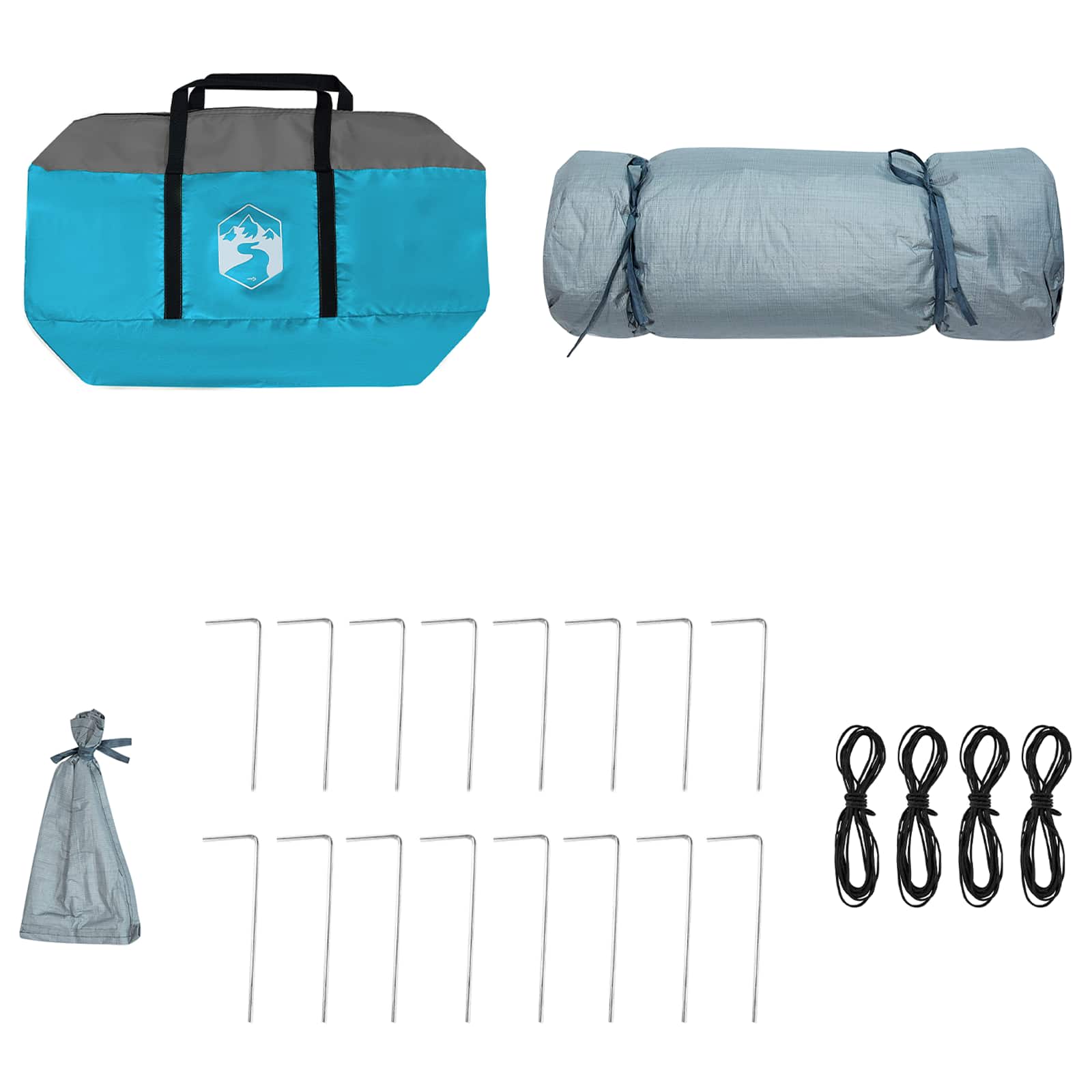Camping Tent Set 2 st 6-persoons Blauw Taffeta en Stof