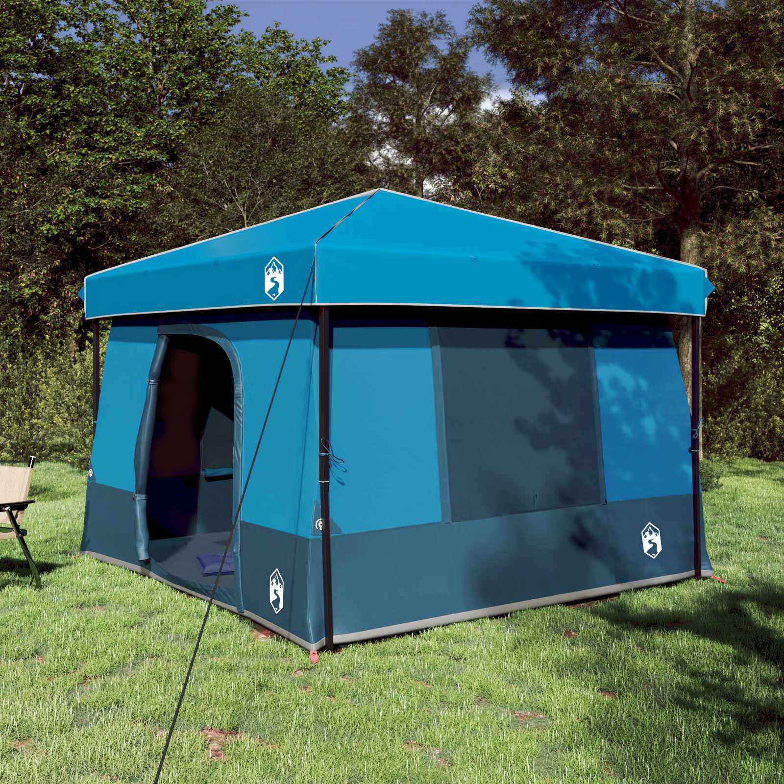 Camping Tent Set 2 st 6-persoons Blauw Taffeta en Stof