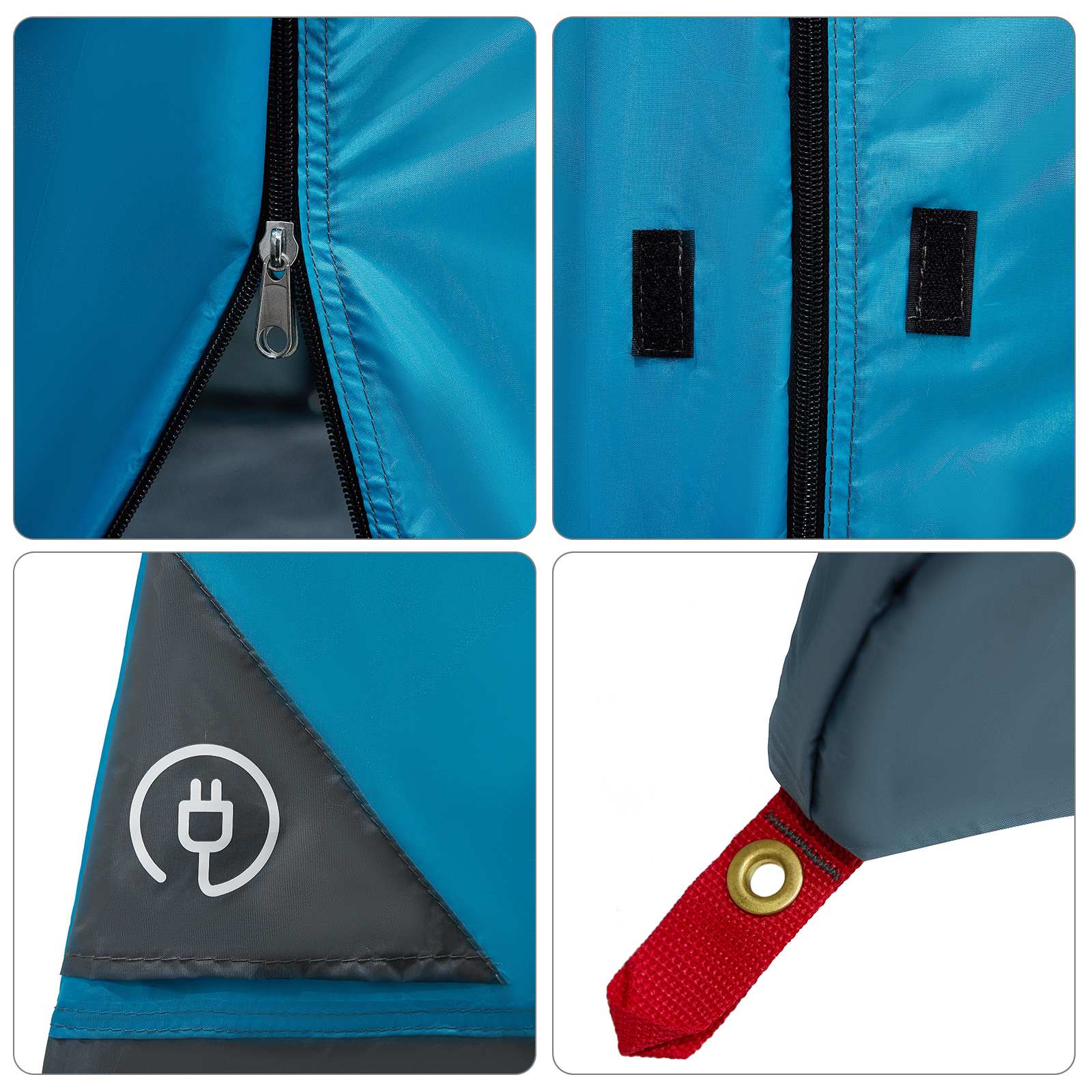 Camping Tent Set 2 st 5-persoons Blauw Taffeta en Stof