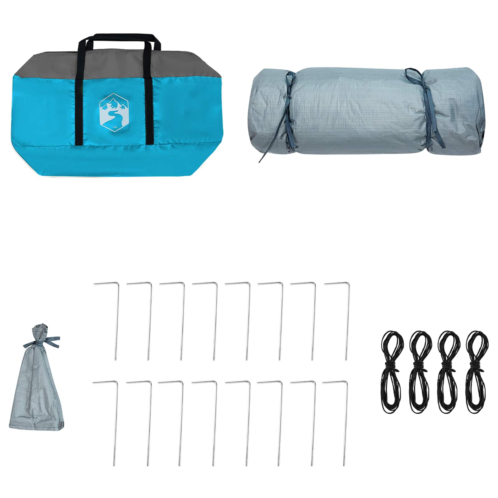 Camping Tent Set 2 st 5-persoons Blauw Taffeta en Stof