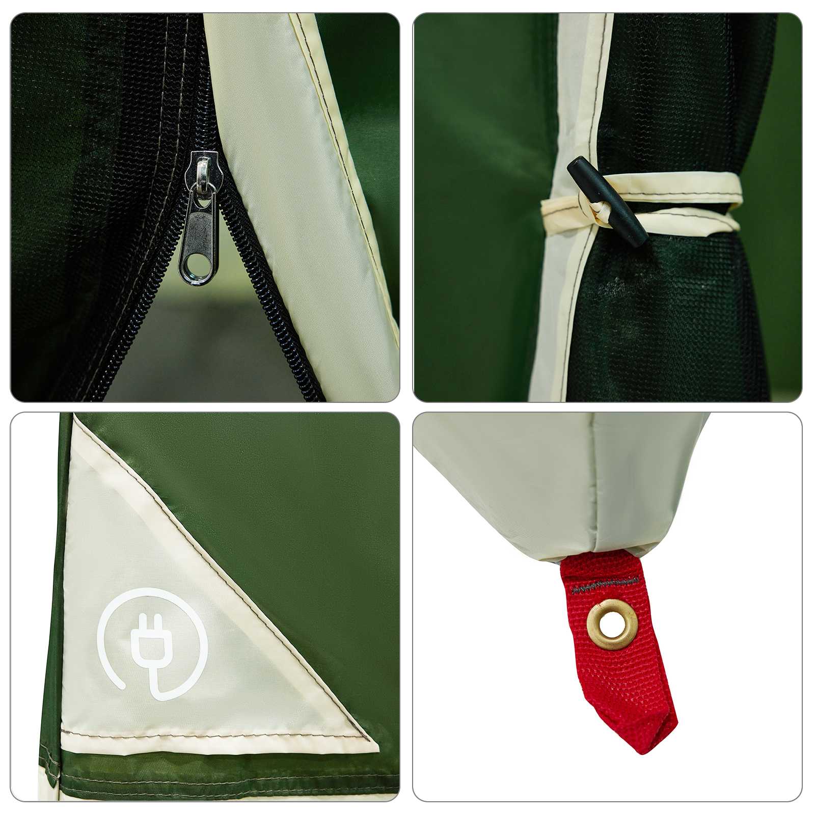 Camping Tent Set 2 st 4-persoons Groen Taffeta en Stof