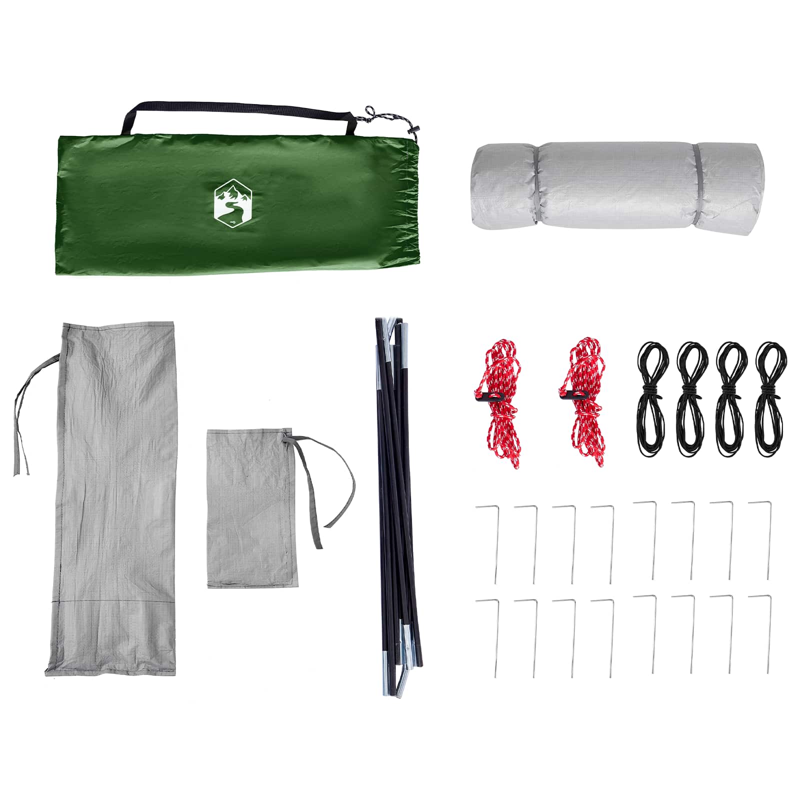 Camping Tent Set 2 st 4-persoons Groen Taffeta en Stof