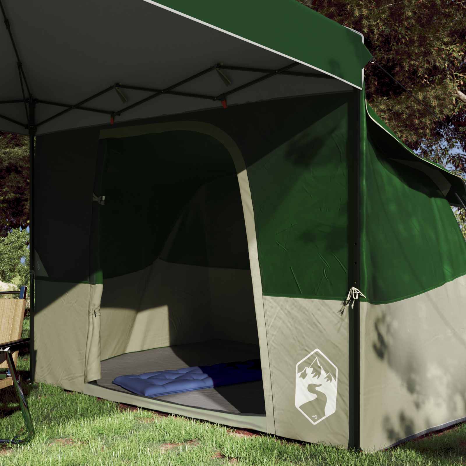 Camping Tent Set 2 st 4-persoons Groen Taffeta en Stof