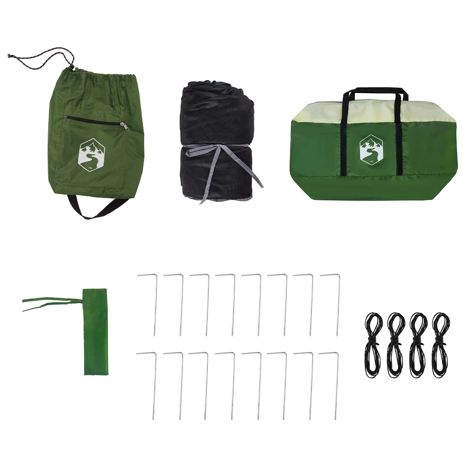 Camping Tent Set 2 st 6-persoons Groen Taffeta en Stof