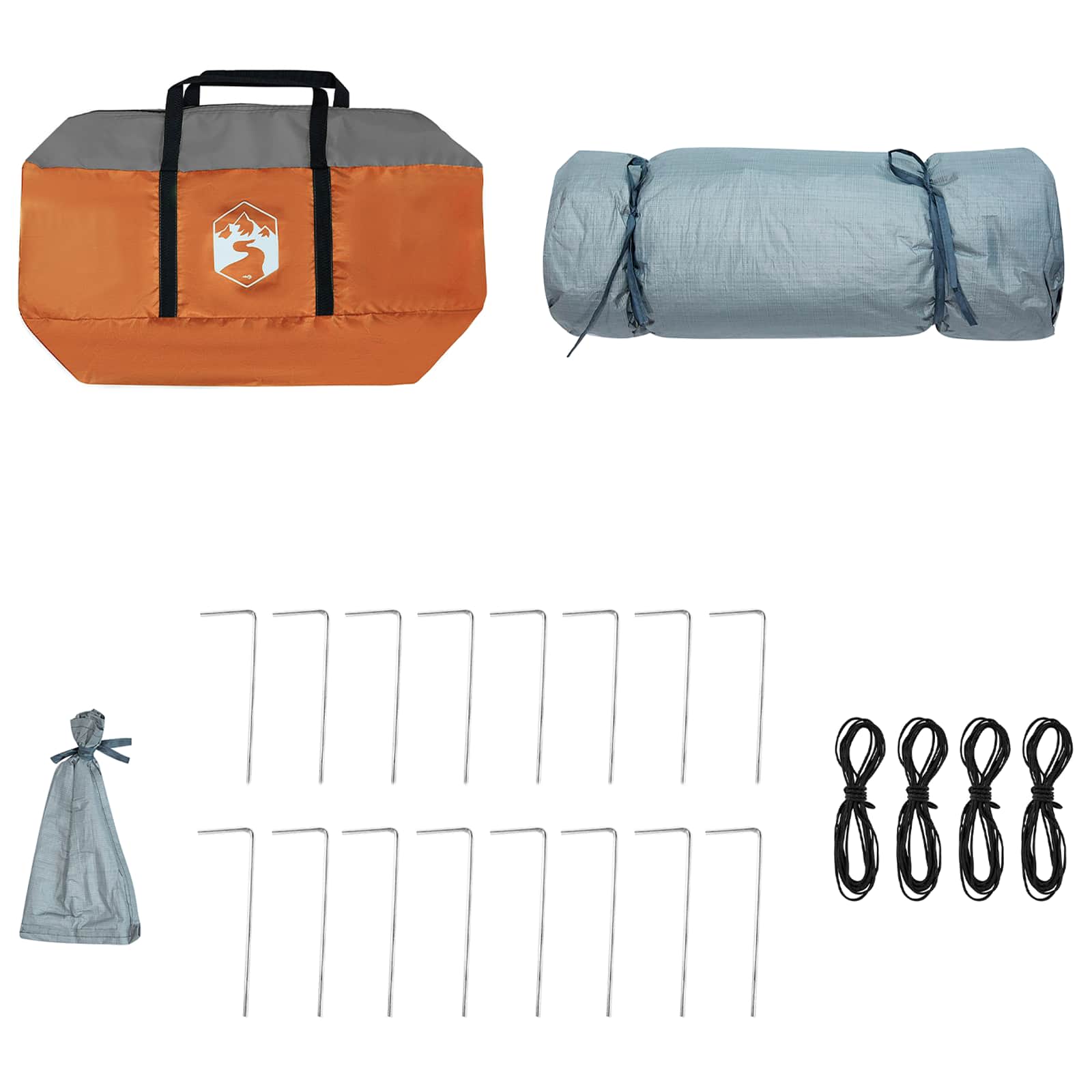 Camping Tent Set 2 st 6-persoons Grijs en Oranje