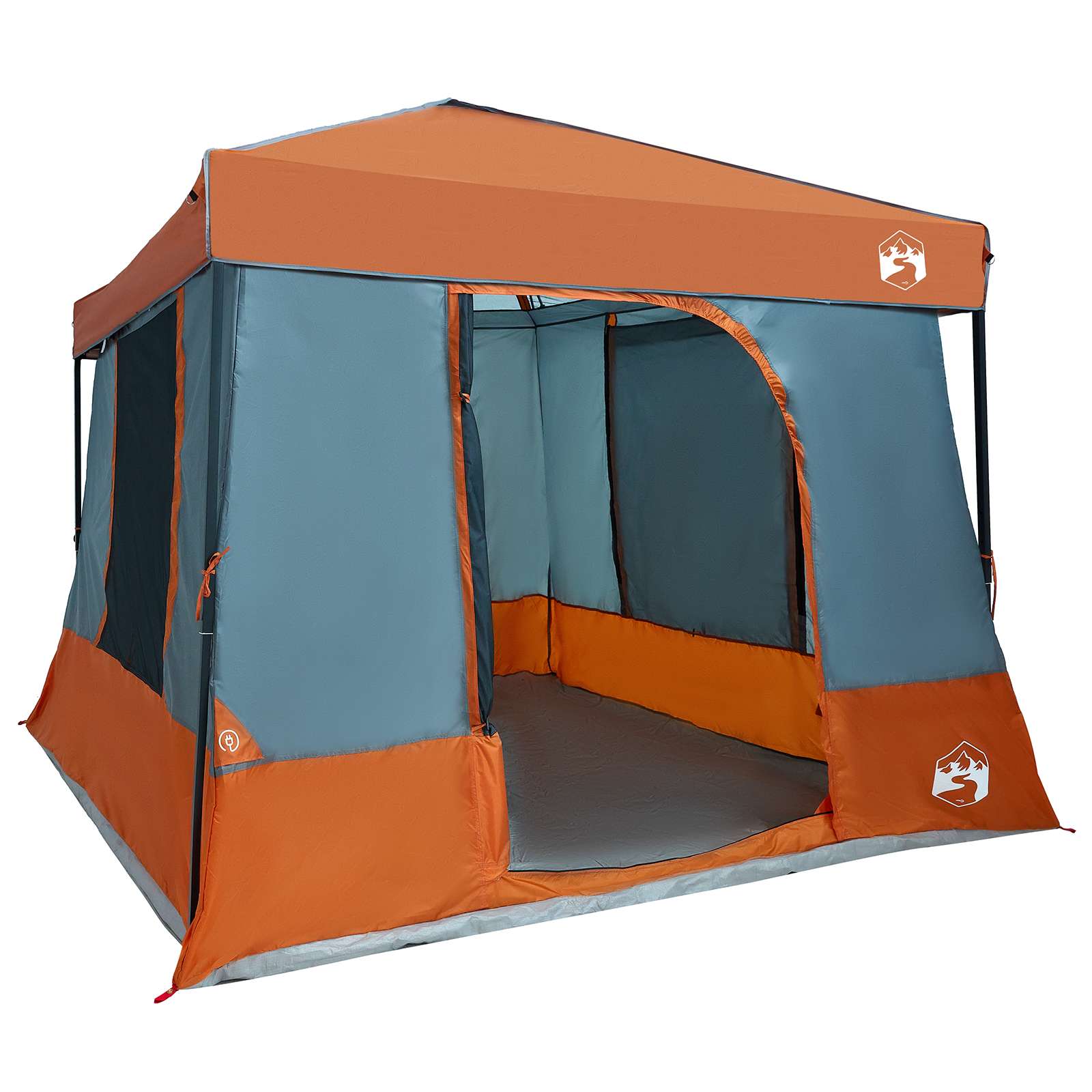 Camping Tent Set 2 st 6-persoons Grijs en Oranje