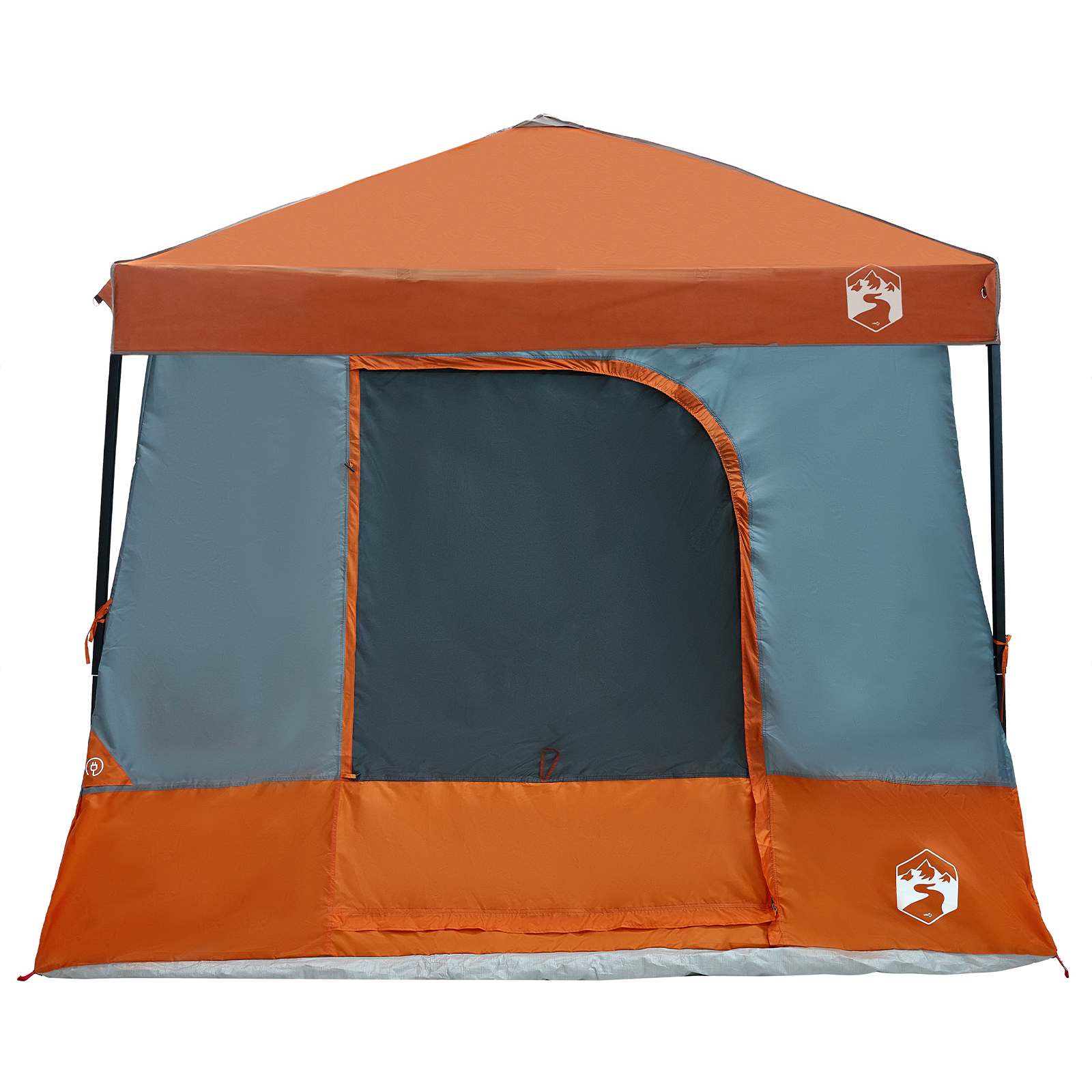 Camping Tent Set 2 st 6-persoons Grijs en Oranje