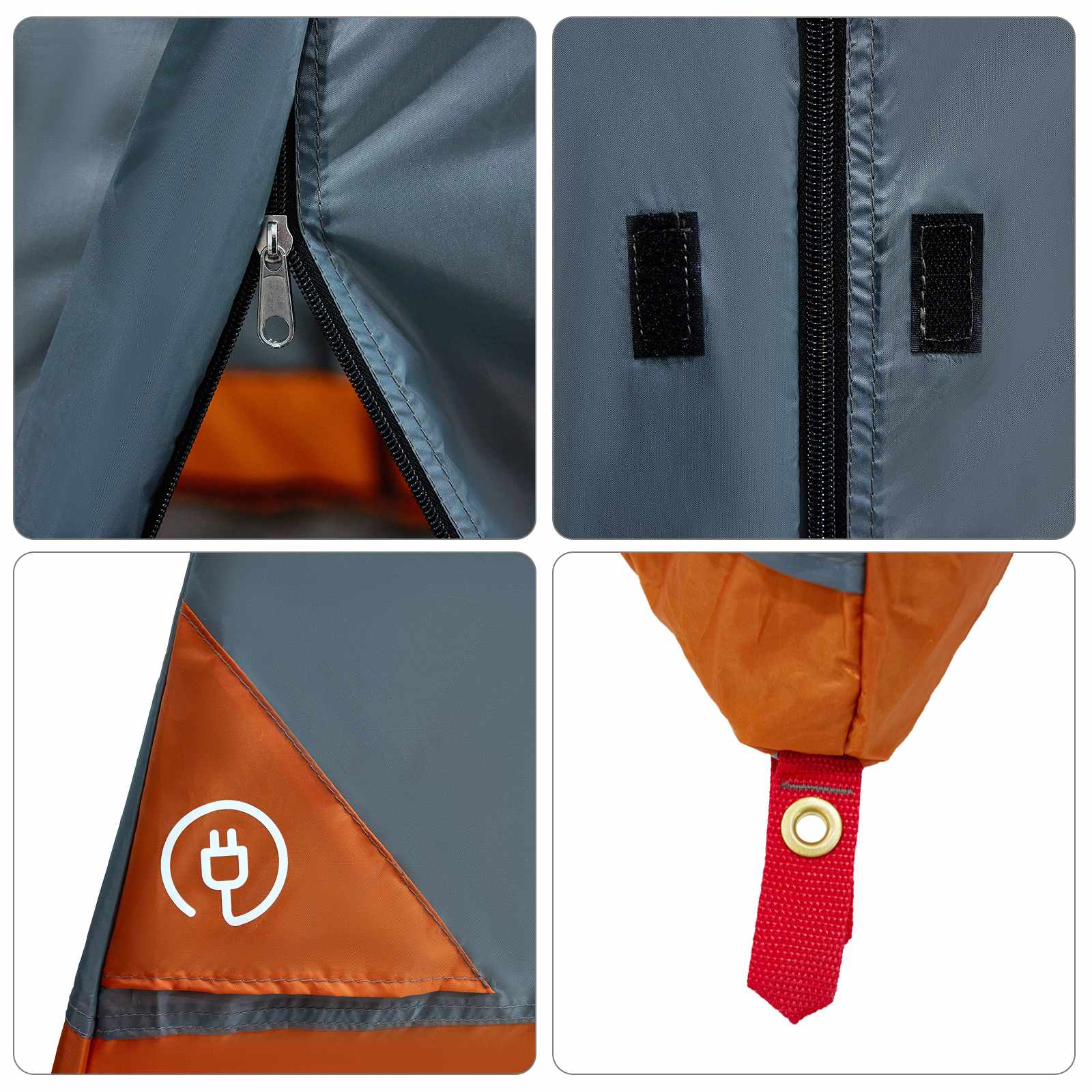 Camping Tent Set 2 st 5-persoons Grijs en Oranje