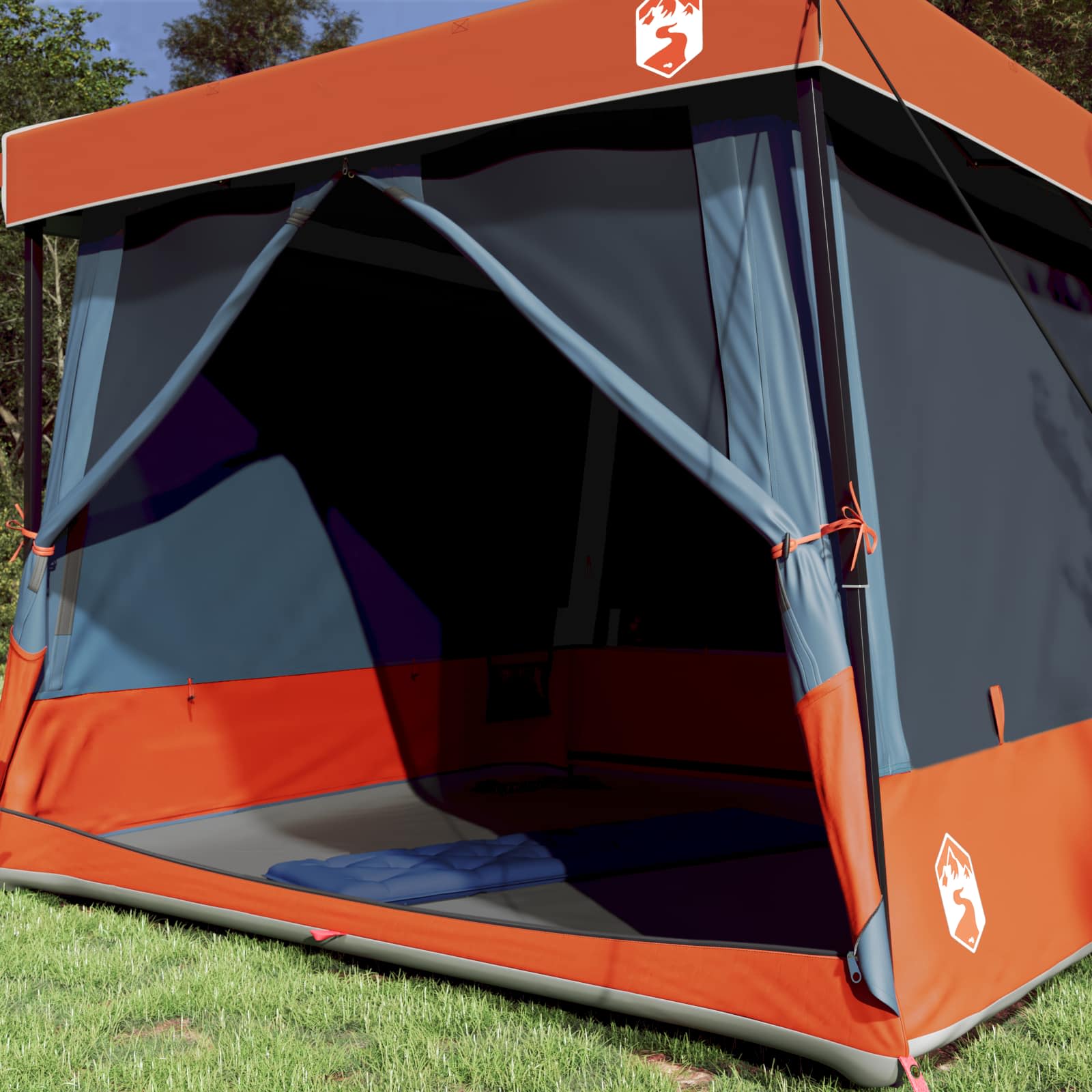 Camping Tent Set 2 st 5-persoons Grijs en Oranje