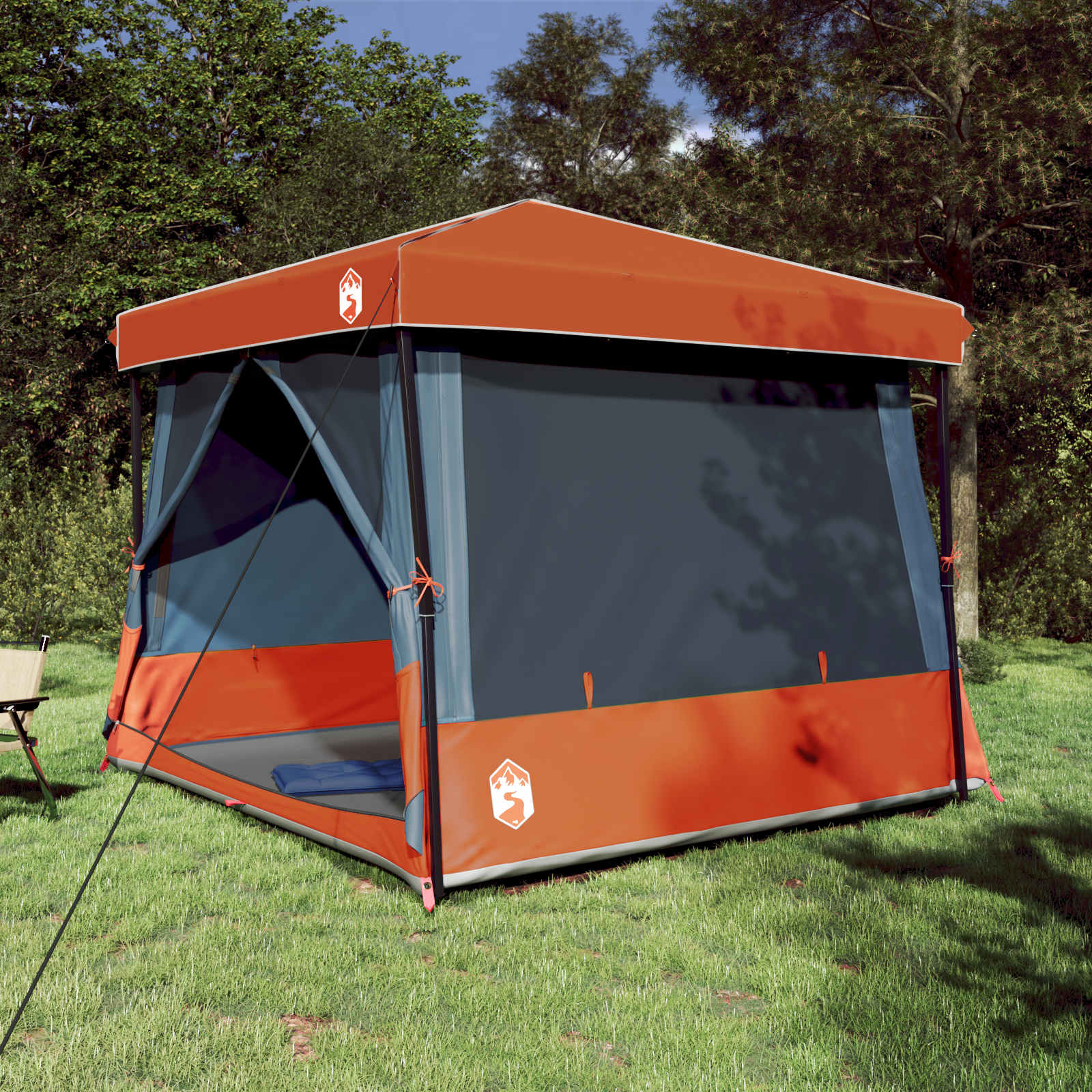 Camping Tent Set 2 st 5-persoons Grijs en Oranje