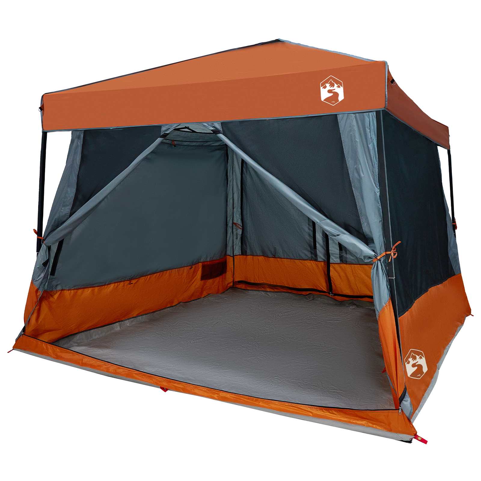 Camping Tent Set 2 st 5-persoons Grijs en Oranje