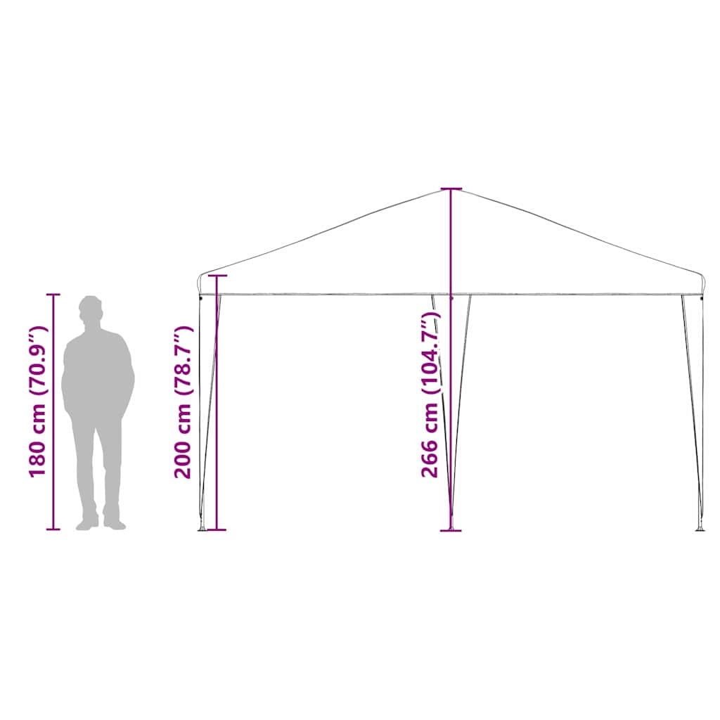 Partytent Groen 400 x 400 x 266 cm Polyethyleen en Staal