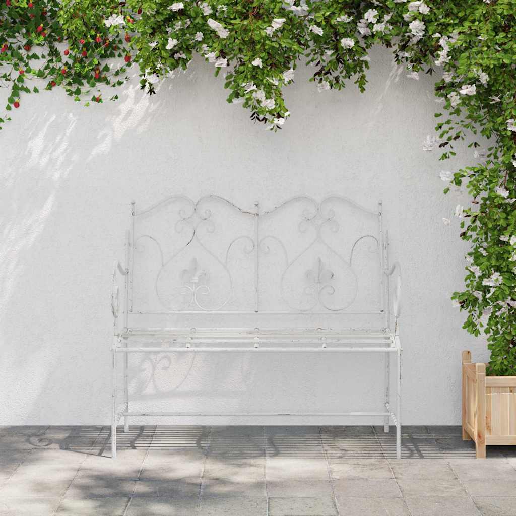 Tuinbank Antiek wit 104 x 54 x 93 cm Staal