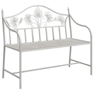 Tuinbank Antiek wit 104 x 52,5 x 89 cm Staal