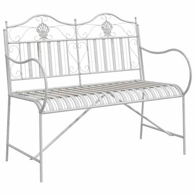 Tuinbank Antiek wit 103,5 x 59 x 89 cm Staal