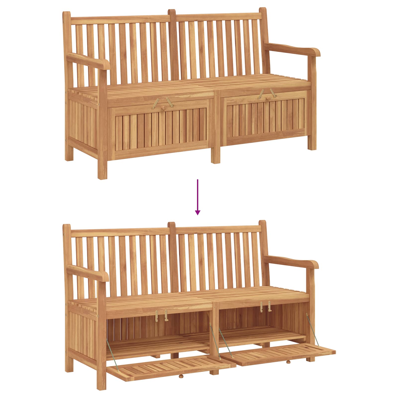 Tuinbank met opslag 150 x 60 x 90 cm Massief Teakhout