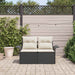 Tuinbank met kussen Zwart 141 x 62 x 69cm poly rattan