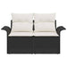 Tuinbank met kussen Zwart 141 x 62 x 69cm poly rattan
