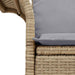 Tuinbank met kussen Beige 141 x 62 x 69cm poly rattan