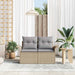 Tuinbank met kussen Beige 141 x 62 x 69cm poly rattan