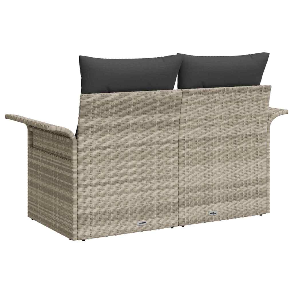 Tuinbank met kussen Lichtgrijs 141 x 62 x 69cm poly rattan