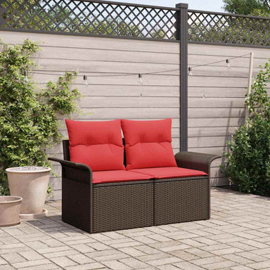 Tuinbank met kussen 141 x 62 x 69 cm poly rattan