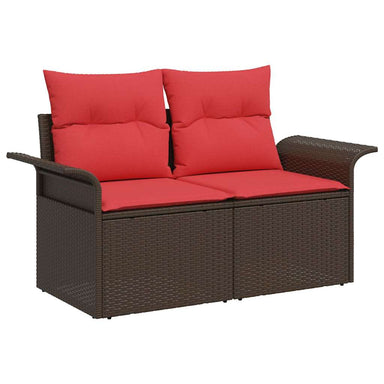Tuinbank met kussen 141 x 62 x 69 cm poly rattan