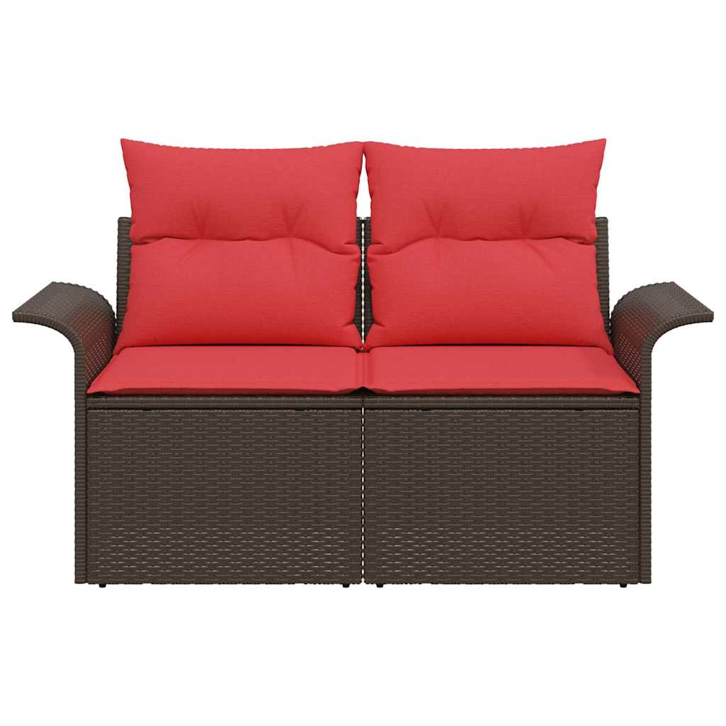 Tuinbank met kussen 141 x 62 x 69 cm poly rattan
