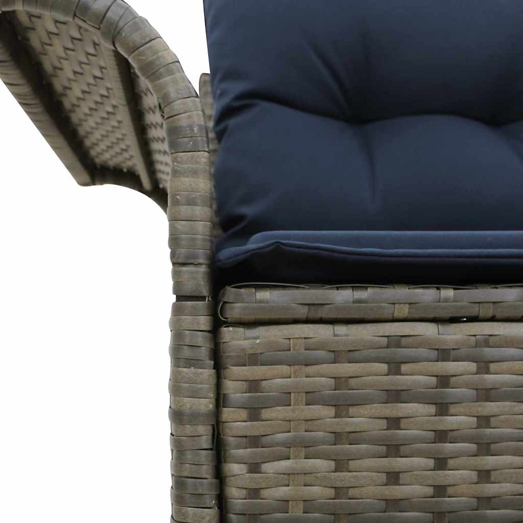 Tuinbank met kussen 141 x 62 x 69 cm poly rattan
