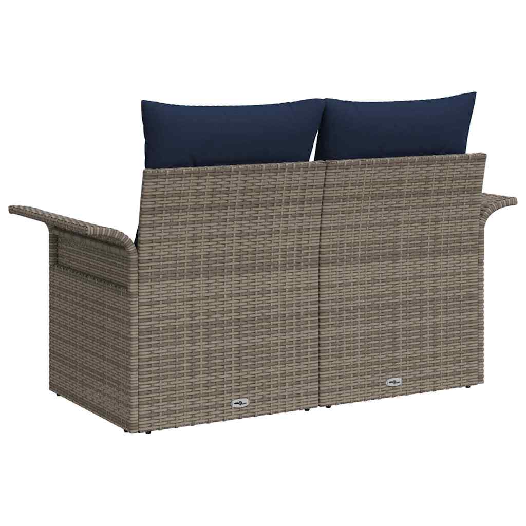 Tuinbank met kussen 141 x 62 x 69 cm poly rattan