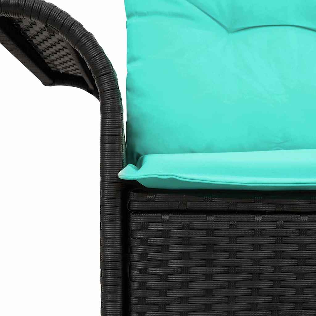 Tuinbank met kussen 141 x 62 x 69 cm poly rattan