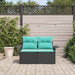 Tuinbank met kussen 141 x 62 x 69 cm poly rattan