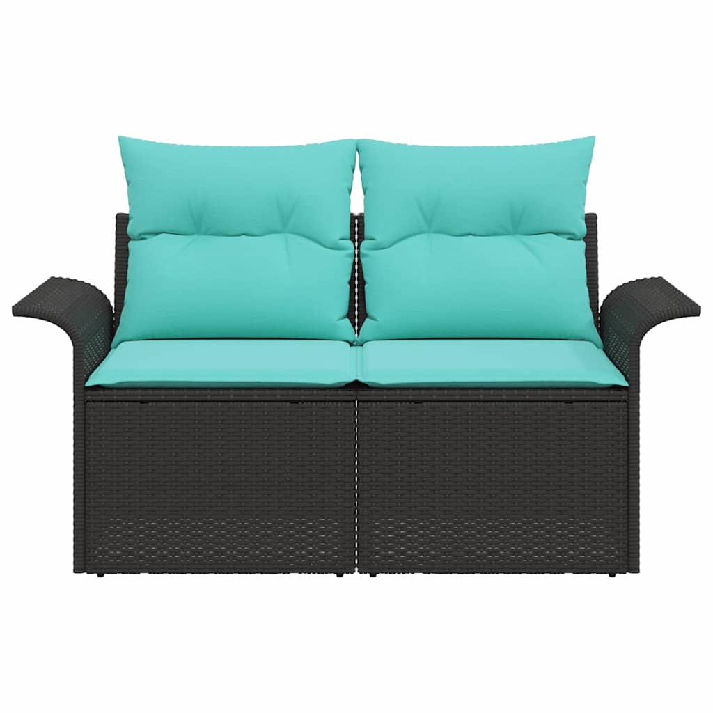 Tuinbank met kussen 141 x 62 x 69 cm poly rattan