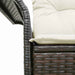 Tuinbank met kussen Bruin 141 x 62 x 69cm poly rattan