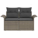 Tuinbank met kussen Grijs 141 x 62 x 69cm poly rattan