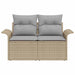 Tuinbank met kussen Beige 141 x 62 x 69cm poly rattan