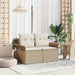 Tuinbank met kussen Beige 141 x 62 x 69cm poly rattan