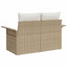 Tuinbank met kussen Beige 141 x 62 x 69cm poly rattan