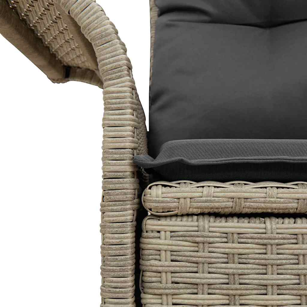 Tuinbank met kussen Lichtgrijs 141 x 62 x 69cm poly rattan