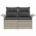 Tuinbank met kussen Lichtgrijs 141 x 62 x 69cm poly rattan