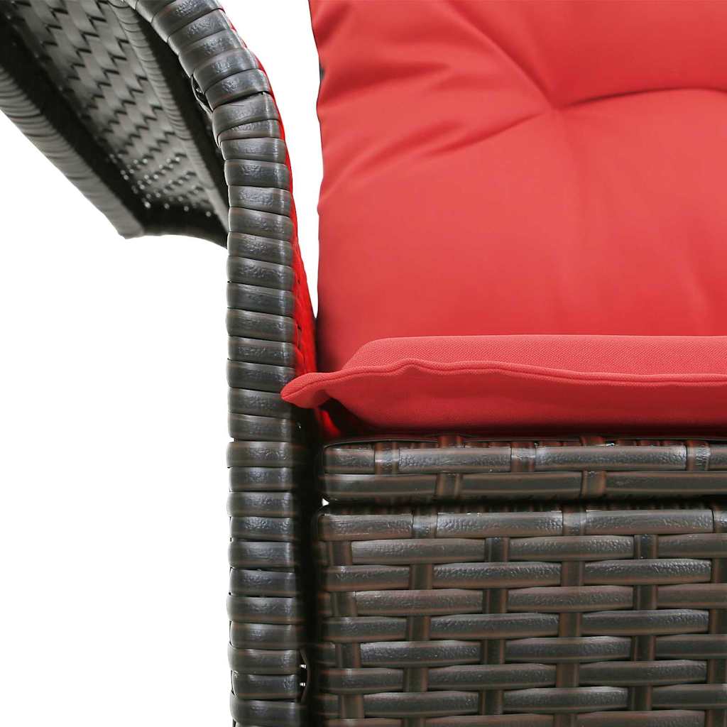 Tuinbank met kussen met opslag 141 x 62 x 69 cm poly rattan