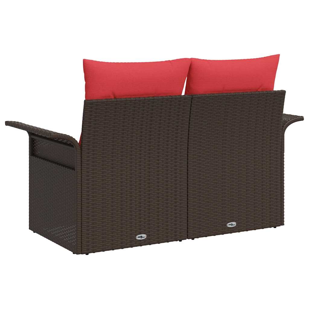 Tuinbank met kussen met opslag 141 x 62 x 69 cm poly rattan