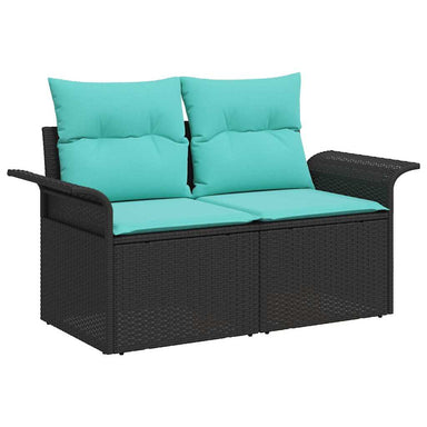 Tuinbank met kussen met opslag 141 x 62 x 69 cm poly rattan