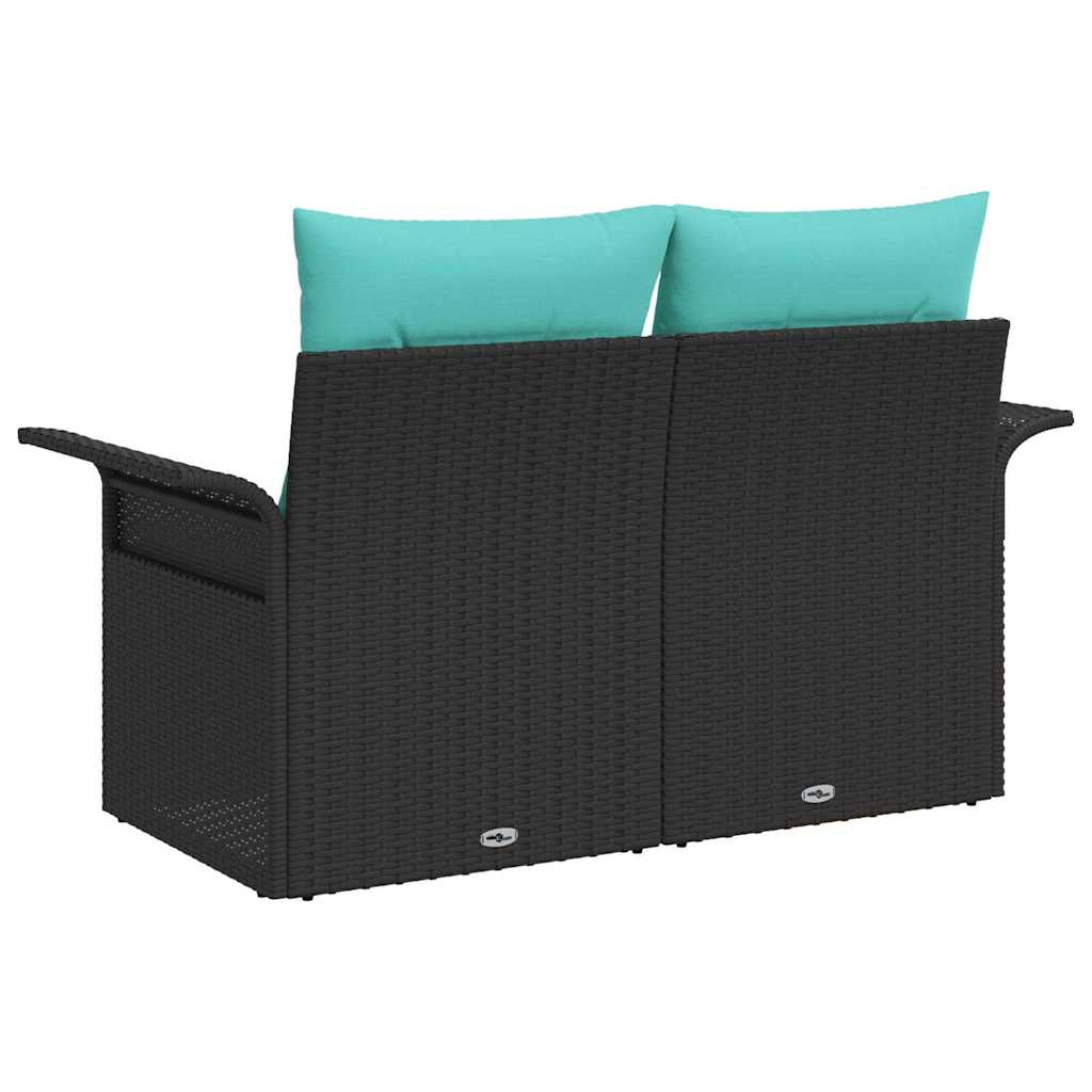 Tuinbank met kussen met opslag 141 x 62 x 69 cm poly rattan