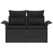 Tuinbank met kussen Zwart 141 x 62 x 69cm poly rattan