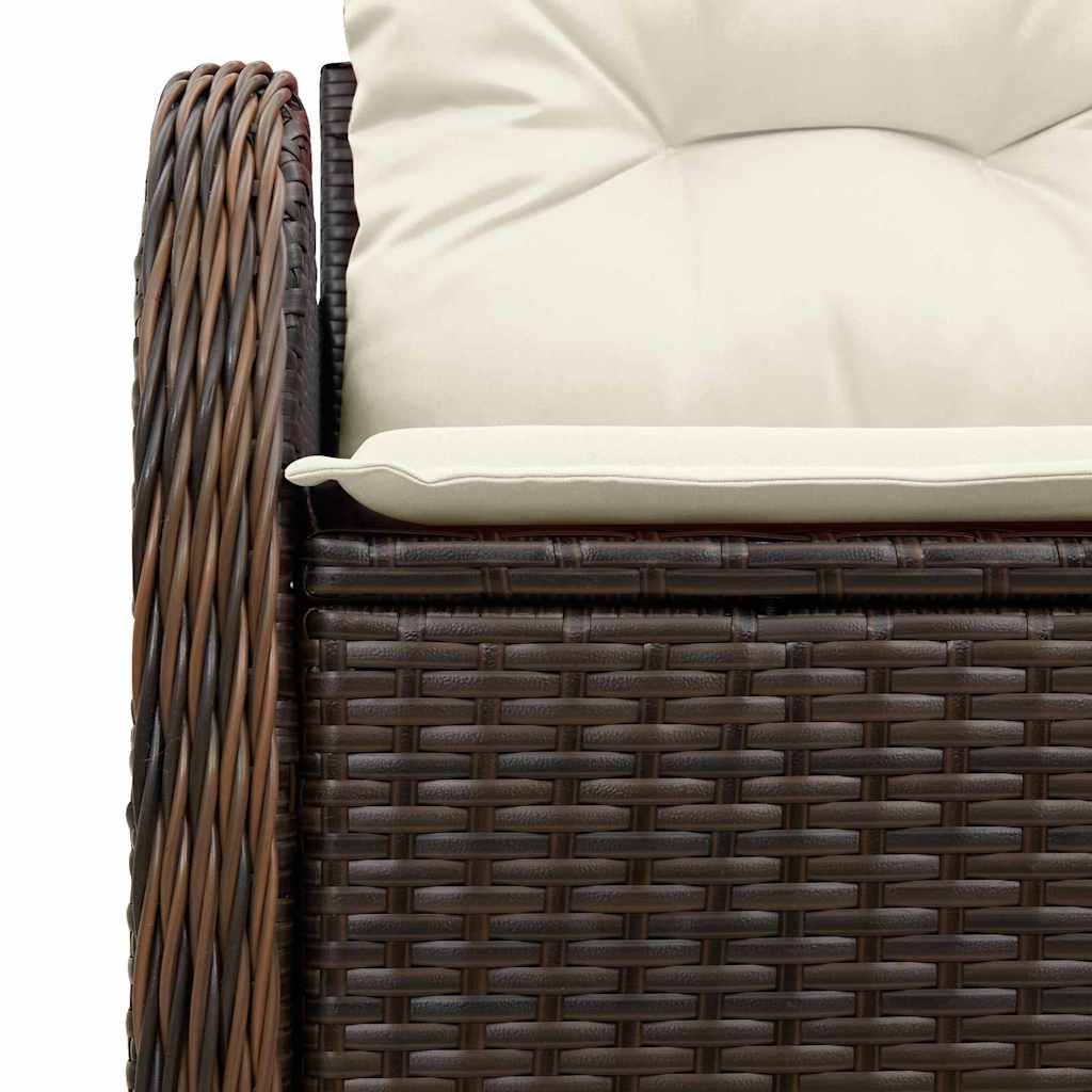 Tuinbank met kussen Bruin 121 x 62 x 69cm poly rattan
