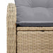 Tuinbank met kussen Beige 121 x 62 x 69cm poly rattan