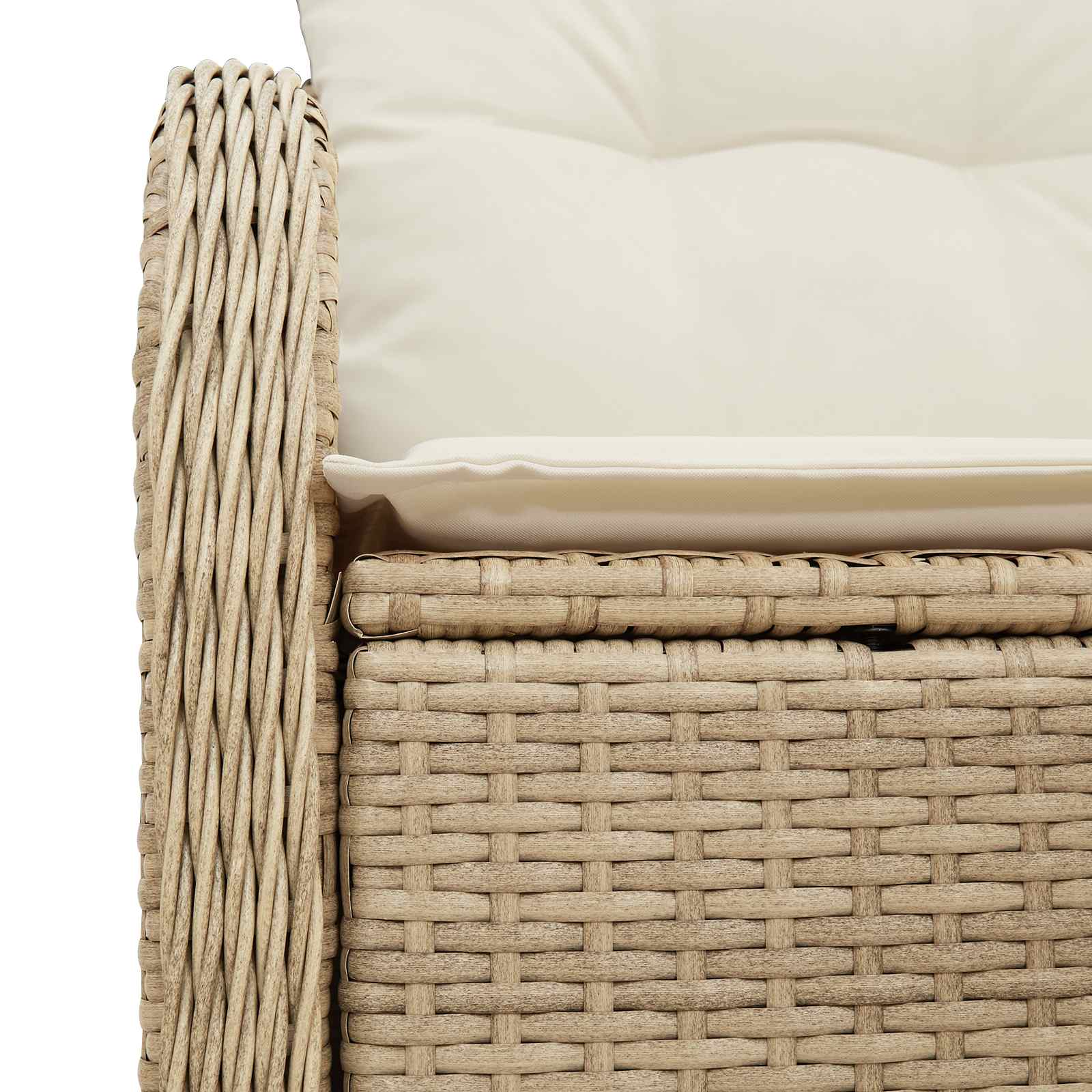 Tuinbank met kussen Beige 121 x 62 x 69cm poly rattan
